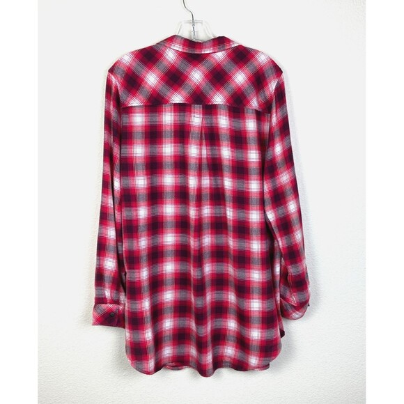Boston Traders Women's Flannel Shirt Size L Red Plaid Cabin Soft Outdoor - Picture 7 of 9